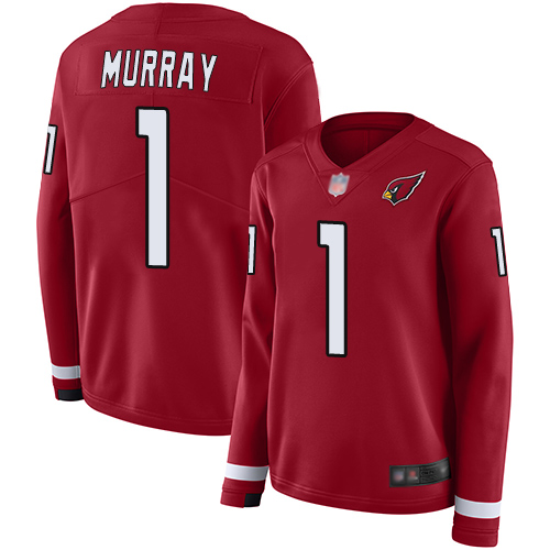 Cardinals #1 Kyler Murray Red Team Color Women's Stitched Limited Therma Long Sleeve Jersey cheap jerseys for sale - CheapJerseys.Shop
