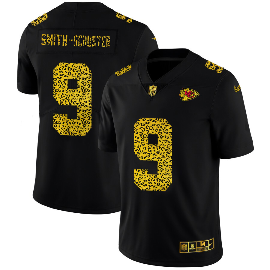 Kansas City Chiefs #9 JuJu Smith-Schuster Men's Leopard Print Fashion Vapor Limited Jersey Black cheap jerseys for sale - CheapJerseys.Shop
