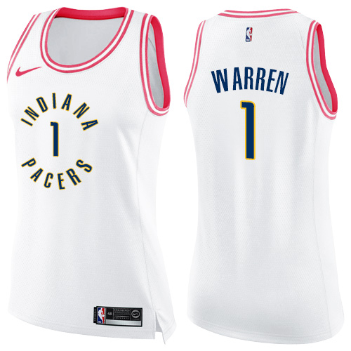 Indiana Pacers #1 TJ Warren White/Pink Womens Swingman Fashion Jersey Womens cheap jerseys for sale - CheapJerseys.Shop