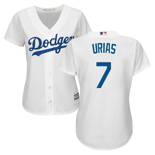 Los Angeles Dodgers #7 Julio Urias White Home Women's Stitched Jersey Womens cheap jerseys for sale - CheapJerseys.Shop