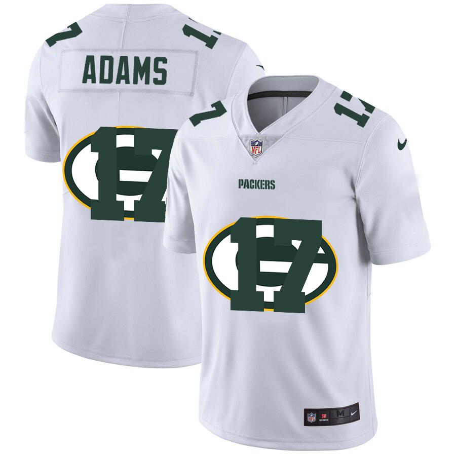 Green Bay Packers #17 Davante Adams White Men's Team Logo Dual Overlap Limited Jersey cheap jerseys for sale - CheapJerseys.Shop