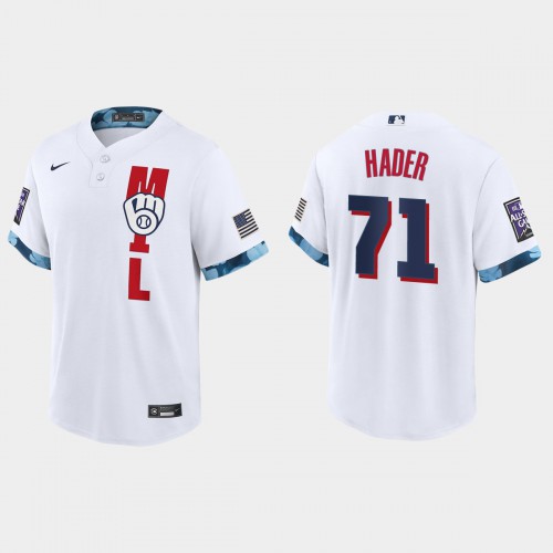 Milwaukee Milwaukee Brewers #71 Josh Hader 2021 All Star Game Fan's Version White Jersey Men's cheap jerseys for sale - CheapJerseys.Shop