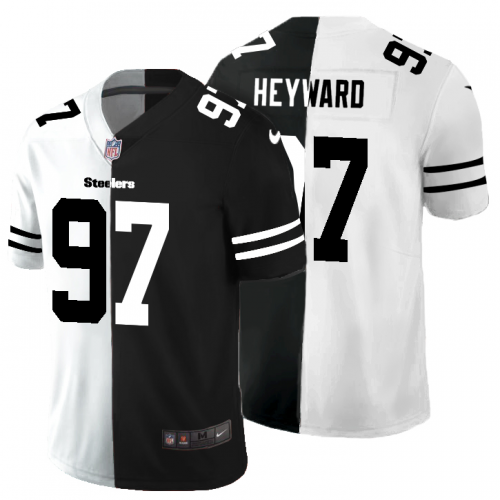 Pittsburgh Pittsburgh Steelers #97 Cameron Heyward Men's Black V White Peace Split Vapor Untouchable Limited Jersey Men's cheap jerseys for sale - CheapJerseys.Shop