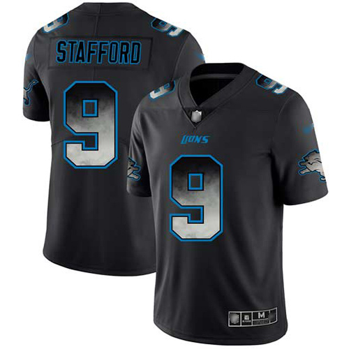 Detroit Lions #9 Matthew Stafford Black Men's Stitched Vapor Untouchable Limited Smoke Fashion Jersey Men's cheap jerseys for sale - CheapJerseys.Shop
