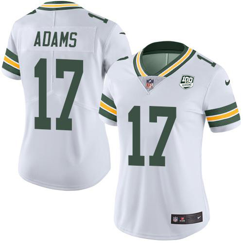 Packers #17 Davante Adams White Women's 100th Season Stitched Vapor Untouchable Limited Jersey cheap jerseys for sale - CheapJerseys.Shop
