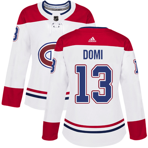 Montreal Canadiens #13 Max Domi White Road Authentic Women's Stitched Jersey Womens cheap jerseys for sale - CheapJerseys.Shop