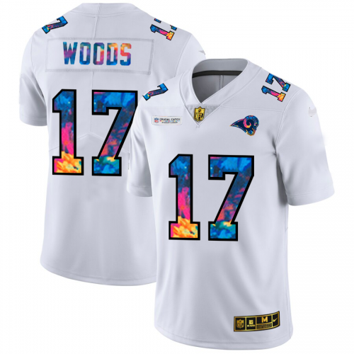 Los Angeles Los Angeles Rams #17 Robert Woods Men's White Multi-Color 2020 Crucial Catch Limited Jersey Men's cheap jerseys for sale - CheapJerseys.Shop
