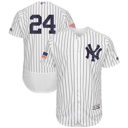 New York Yankees #24 Gary Sanchez White Strip Fashion Stars & Stripes Flexbase Authentic Stitched Jersey Men's cheap jerseys for sale - CheapJerseys.Shop
