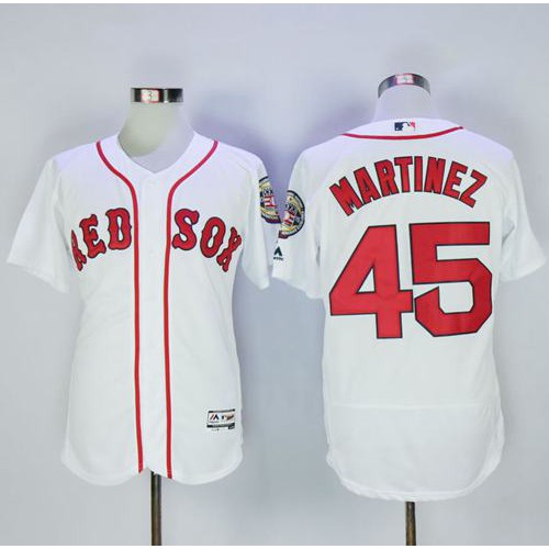 Boston Red Sox #45 Pedro Martinez White Flexbase Authentic Collection Stitched Jersey Men's cheap jerseys for sale - CheapJerseys.Shop