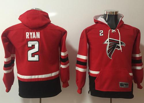 Falcons #2 Matt Ryan Red/Black Youth Name & Number Pullover Hoodie cheap jerseys for sale - CheapJerseys.Shop