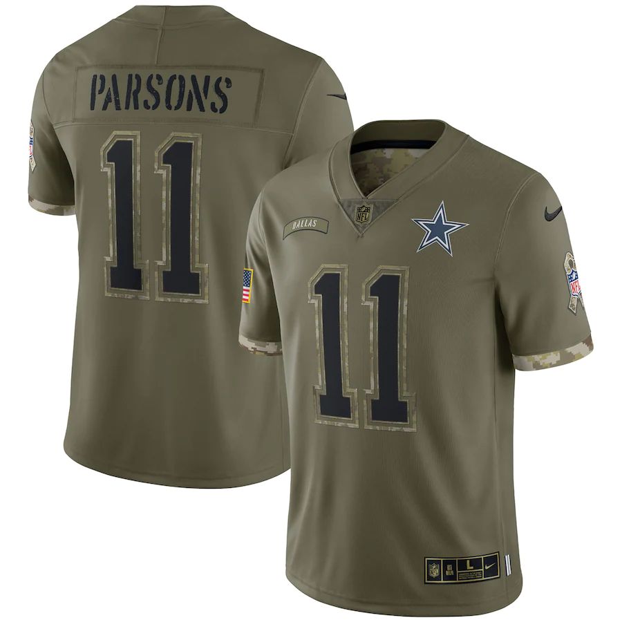 Dallas Cowboys #11 Micah Parsons Men's 2022 Salute To Service Limited Jersey - Olive cheap jerseys for sale - CheapJerseys.Shop