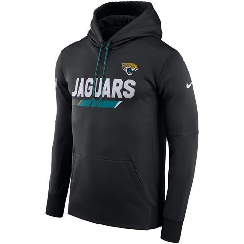 Men's Jacksonville Jaguars Black Sideline ThermaFit Performance PO Hoodie cheap jerseys for sale - CheapJerseys.Shop