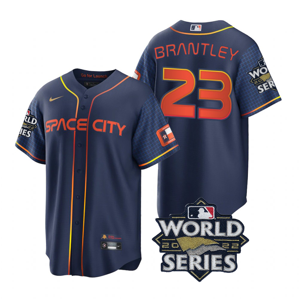 Houston Astros #23 Michael Brantley Navy 2022 World Series Men's Game City Connect Jersey cheap jerseys for sale - CheapJerseys.Shop