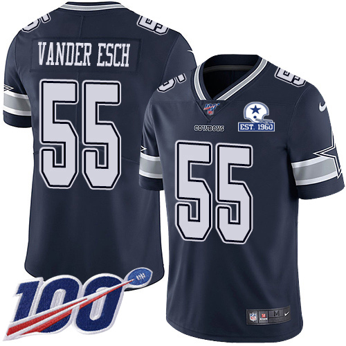 Cowboys #55 Leighton Vander Esch Navy Blue Team Color Men's Stitched With Established In 1960 Patch 100th Season Vapor Untouchable Limited Jersey cheap jerseys for sale - CheapJerseys.Shop