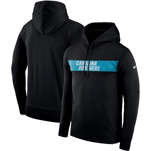 Men's Carolina Panthers Black Sideline Team Performance Pullover Hoodie cheap jerseys for sale - CheapJerseys.Shop