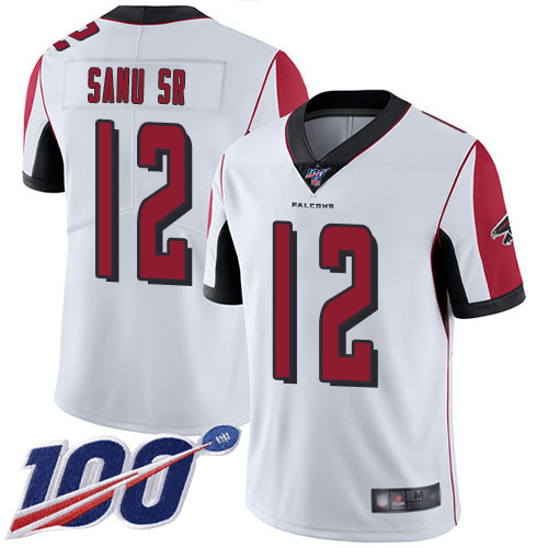 Atlanta Falcons #12 Mohamed Sanu Sr White Men's Stitched 100th Season Vapor Limited Jersey Men's cheap jerseys for sale - CheapJerseys.Shop
