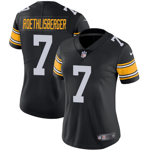 Pittsburgh Steelers #7 Ben Roethlisberger Black Alternate Women's Stitched Vapor Untouchable Limited Jersey Womens cheap jerseys for sale - CheapJerseys.Shop