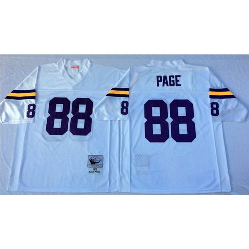Mitchell And Ness Minnesota Vikings #88 Alan Page White Throwback Stitched Jersey Men's cheap jerseys for sale - CheapJerseys.Shop