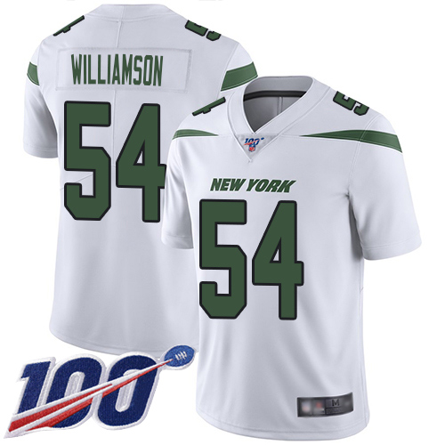 New York Jets #54 Avery Williamson White Men's Stitched 100th Season Vapor Limited Jersey Men's cheap jerseys for sale - CheapJerseys.Shop