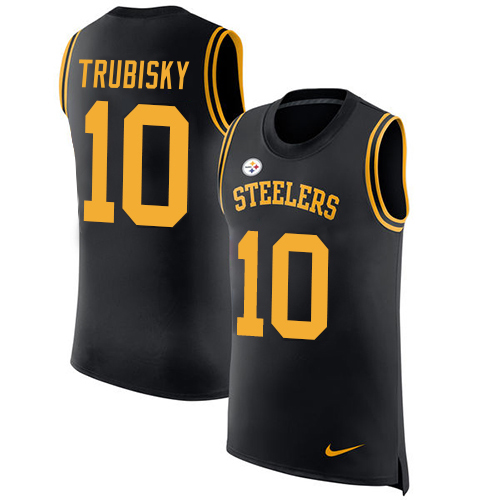 Steelers #10 Mitchell Trubisky Black Team Color Men's Stitched Limited Rush Tank Top Jersey cheap jerseys for sale - CheapJerseys.Shop