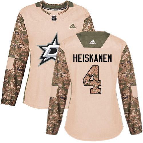 Dallas Stars #4 Miro Heiskanen Camo Authentic 2017 Veterans Day Women's Stitched Jersey Womens cheap jerseys for sale - CheapJerseys.Shop