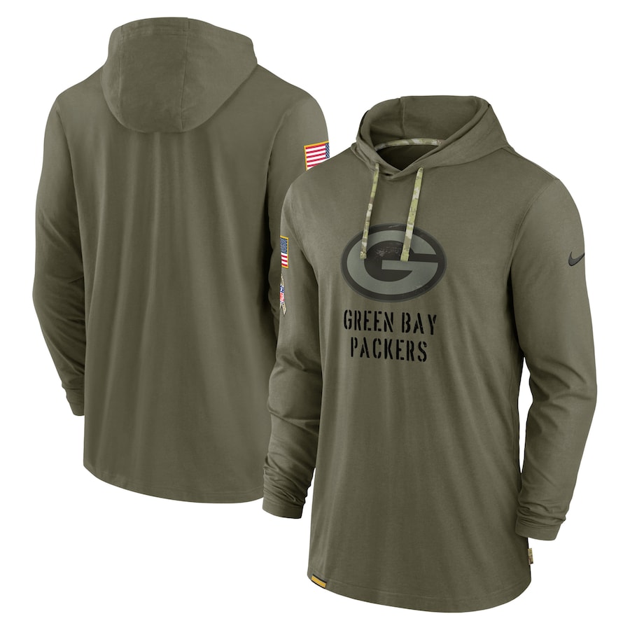 Green Bay Packers 2022 Salute To Service Tonal Pullover Hoodie - Olive cheap jerseys for sale - CheapJerseys.Shop