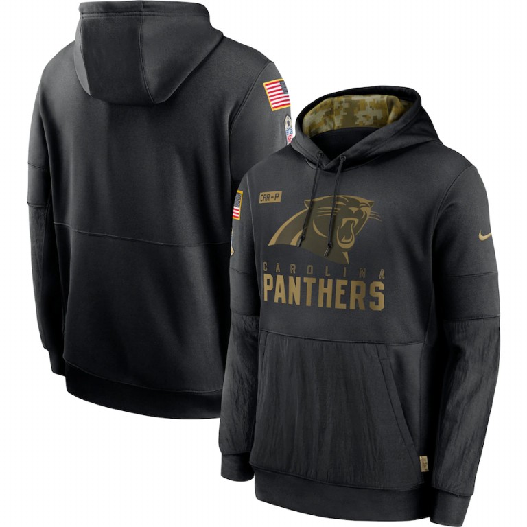 Carolina Panthers 2020 Salute To Service Sideline Performance Pullover Hoodie Black cheap jerseys for sale - CheapJerseys.Shop