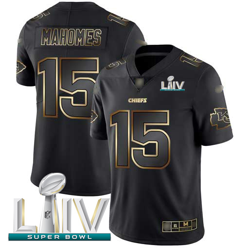 Chiefs #15 Patrick Mahomes Black/Gold Super Bowl LIV 2020 Men's Stitched Vapor Untouchable Limited Jersey cheap jerseys for sale - CheapJerseys.Shop