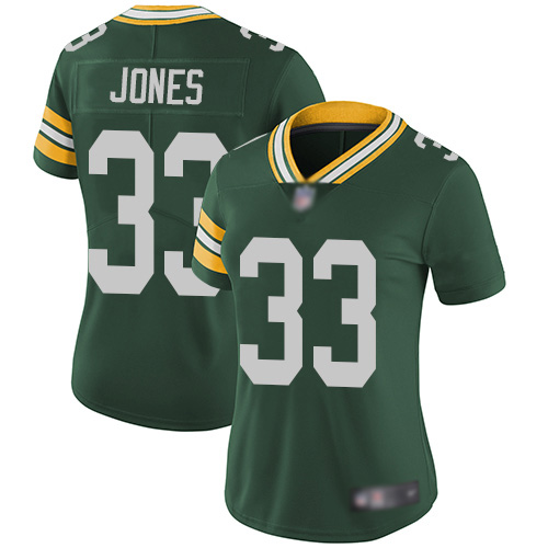 Packers #33 Aaron Jones Green Team Color Women's Stitched Vapor Untouchable Limited Jersey cheap jerseys for sale - CheapJerseys.Shop