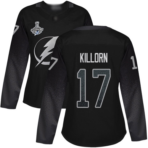 Tampa Bay Lightning #17 Alex Killorn Black Alternate Authentic Women's 2020 Stanley Cup Champions Stitched Jersey Womens cheap jerseys for sale - CheapJerseys.Shop