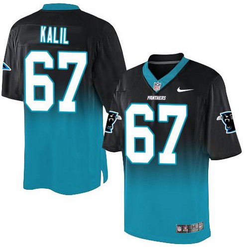 Carolina Panthers #67 Ryan Kalil Black/Blue Men's Stitched Elite Fadeaway Fashion Jersey Men's cheap jerseys for sale - CheapJerseys.Shop