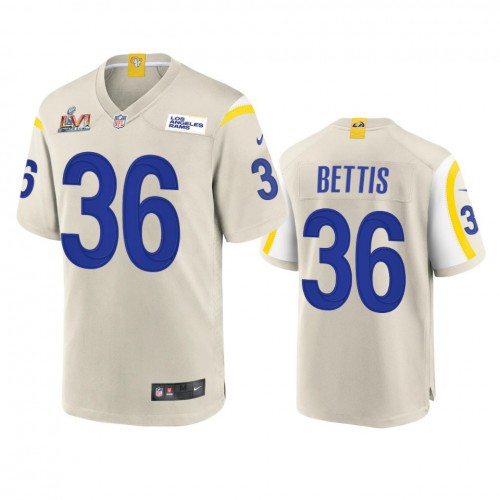 Los Angeles Los Angeles Rams #36 Jerome Bettis Men's Super Bowl LVI Patch Game Jersey - Bone Men's cheap jerseys for sale - CheapJerseys.Shop