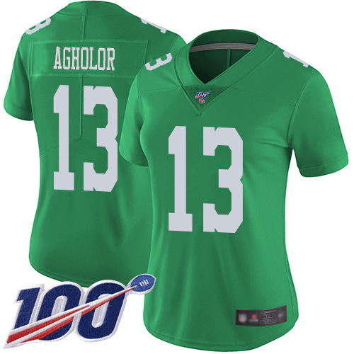 Philadelphia Eagles #13 Nelson Agholor Green Women's Stitched Limited Rush 100th Season Jersey Womens cheap jerseys for sale - CheapJerseys.Shop