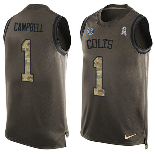 Colts #1 Parris Campbell Green Men's Stitched Limited Salute To Service Tank Top Jersey cheap jerseys for sale - CheapJerseys.Shop