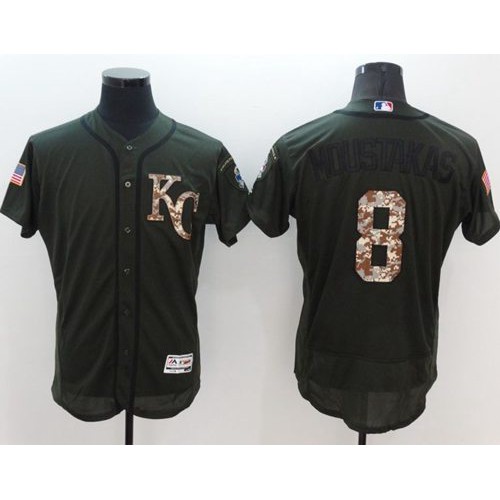 Kansas City Royals #8 Mike Moustakas Green Flexbase Authentic Collection Salute to Service Stitched Jersey Men's cheap jerseys for sale - CheapJerseys.Shop