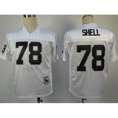 Mitchell and Ness Las Vegas Raiders #78 Art Shell White Stitched Jersey Men's cheap jerseys for sale - CheapJerseys.Shop