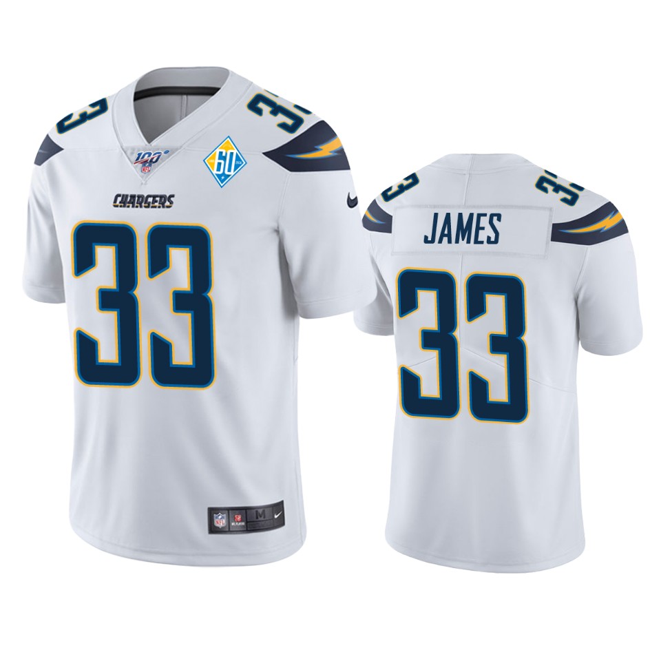 Los Angeles Chargers #33 Derwin James White 60th Anniversary Vapor Limited Jersey cheap jerseys for sale - CheapJerseys.Shop