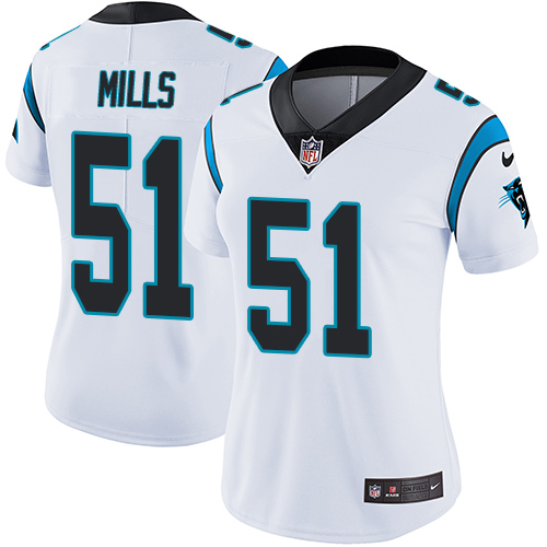 Carolina Panthers #51 Sam Mills White Women's Stitched Vapor Untouchable Limited Jersey Womens cheap jerseys for sale - CheapJerseys.Shop