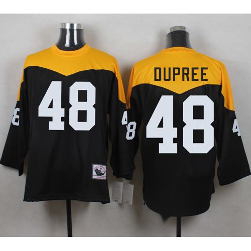 Mitchell And Ness 1967 Pittsburgh Steelers #48 Bud Dupree Black/Yelllow Throwback Men's Stitched Jersey Men's cheap jerseys for sale - CheapJerseys.Shop