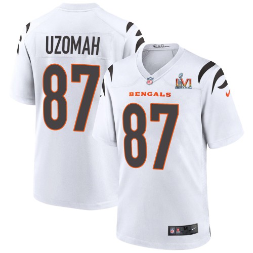 Cincinnati Cincinnati Bengals #87 C.J. Uzomah White Super Bowl LVI Patch Game Jersey Men's cheap jerseys for sale - CheapJerseys.Shop