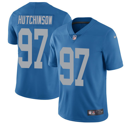 Lions #97 Aidan Hutchinson Blue Throwback Youth Stitched Vapor Untouchable Limited Jersey cheap jerseys for sale - CheapJerseys.Shop