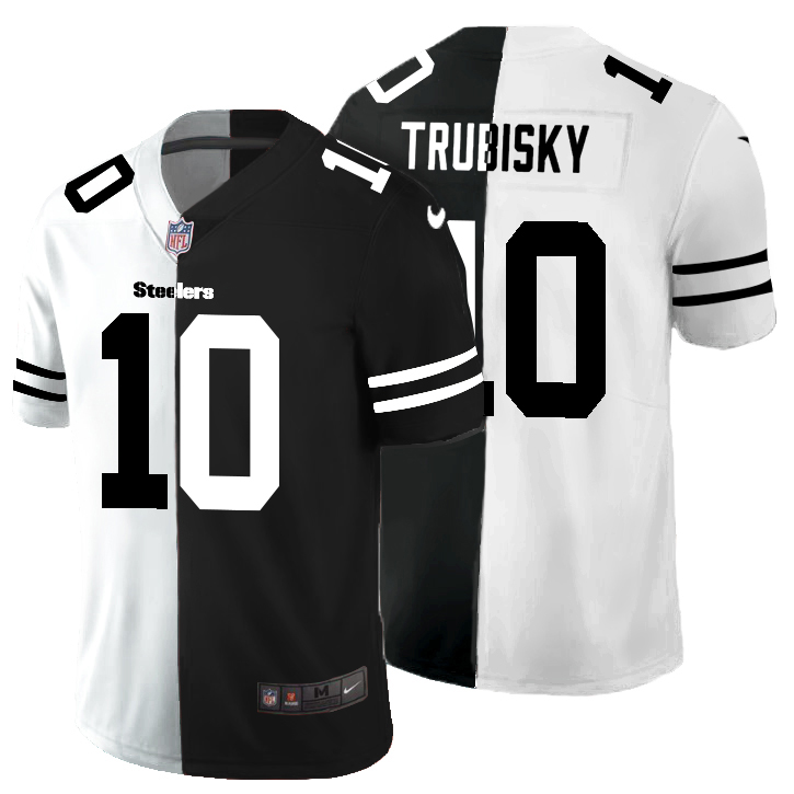 Steelers #10 Mitchell Trubisky Men's Black V White Peace Split Vapor Untouchable Limited Jersey cheap jerseys for sale - CheapJerseys.Shop