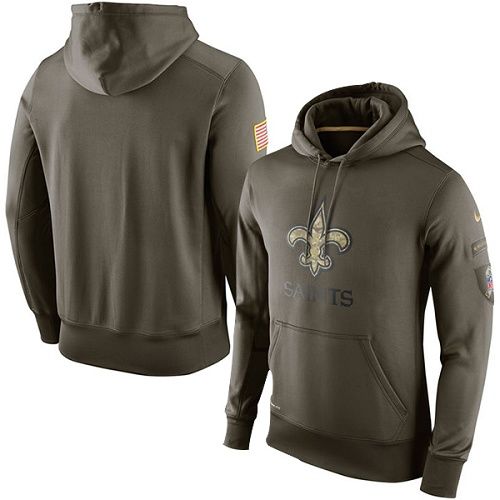 Men's New Orleans Saints Olive Salute To Service KO Performance Hoodie cheap jerseys for sale - CheapJerseys.Shop