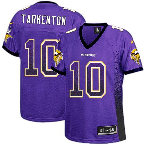 Vikings #10 Fran Tarkenton Purple Team Color Women's Stitched Elite Drift Fashion Jersey cheap jerseys for sale - CheapJerseys.Shop