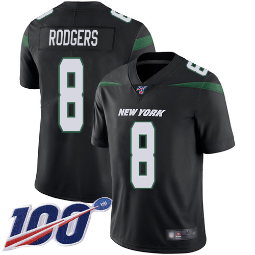 Jets #8 Aaron Rodgers Black Alternate Youth Stitched 100th Season Vapor Untouchable Limited Jersey cheap jerseys for sale - CheapJerseys.Shop