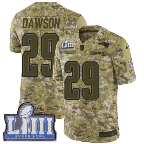 New England Patriots #29 Duke Dawson Camo Super Bowl LIII Bound Men's Stitched Limited 2018 Salute To Service Jersey Men's cheap jerseys for sale - CheapJerseys.Shop