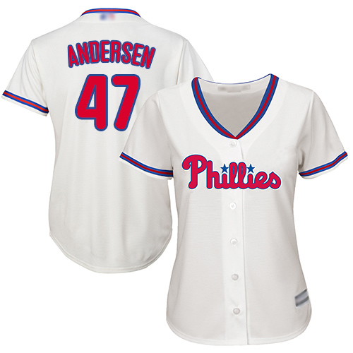 Philadelphia Phillies #47 Larry Andersen Cream Alternate Women's Stitched Jersey Womens cheap jerseys for sale - CheapJerseys.Shop