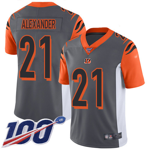 Cincinnati Bengals #21 Mackensie Alexander Silver Men's Stitched Limited Inverted Legend 100th Season Jersey Men's cheap jerseys for sale - CheapJerseys.Shop