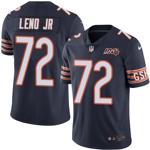 Chicago Bears #72 Charles Leno Jr Navy Blue Team Color Men's 100th Season Stitched Vapor Untouchable Limited Jersey Men's cheap jerseys for sale - CheapJerseys.Shop