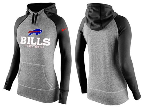 Women's Buffalo Bills Performance Hoodie Grey & Black cheap jerseys for sale - CheapJerseys.Shop
